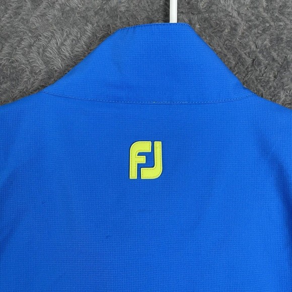 FootJoy HydroLite Jacket Mens XL Blue Yellow DryJoys FJ Waterproof Golf Rain TPC - Picture 9 of 14